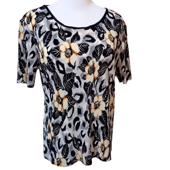 VINTAGE Accordion Pleated Stretchy Top Blouse‎ S Floral Boho Event Career Boho - Picture 1 of 9